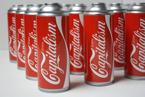 Enjoy Capitalism Spray Can Sculpture