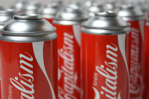 Enjoy Capitalism Spray Can Sculpture