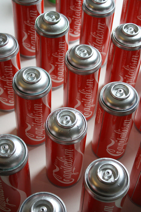 Enjoy Capitalism Spray Can Sculpture